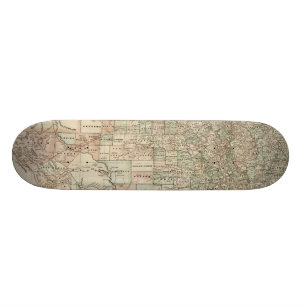 Karte von Texas mit Landkreis Borders Skateboard