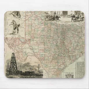 Karte von Texas mit Landkreis-Grenzen Mousepad