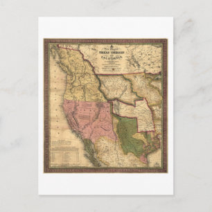 Karte von Texas Oregon und Kalifornien (1846)