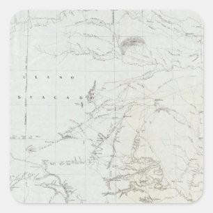 Karte von Texas und Teil New Mexiko Quadratischer Aufkleber