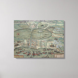 Karte von Tunis, von "Civitates Orbis Terrarum" Leinwanddruck