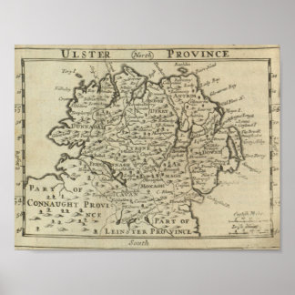 Karte von Ulster Poster