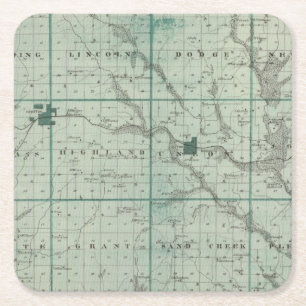 Karte von Union County, Staat von Iowa Rechteckiger Pappuntersetzer