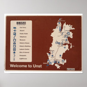 Karte von Unst, Shetland Isles Irland Poster