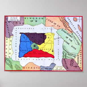 Karte von Unze Poster