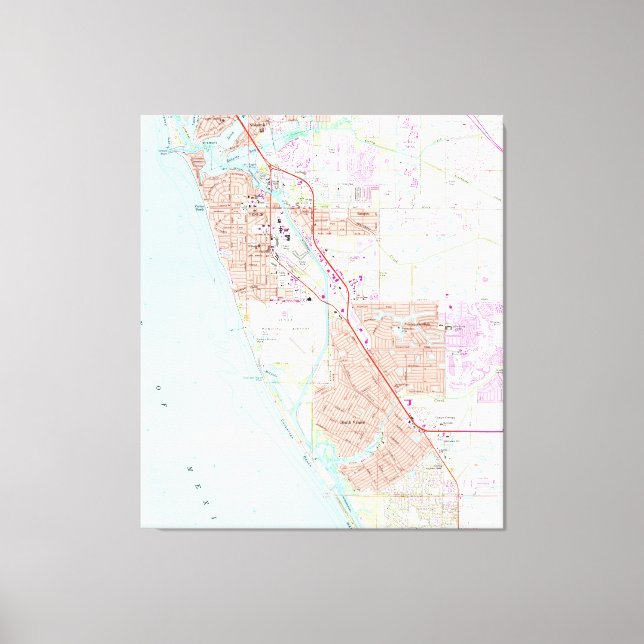 Karte von Venedig Florida (1973) Leinwanddruck (Vorderseite)