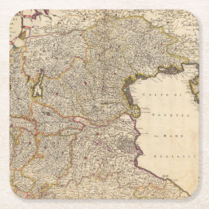 Karte von Venedig-Region, Italien Rechteckiger Pappuntersetzer
