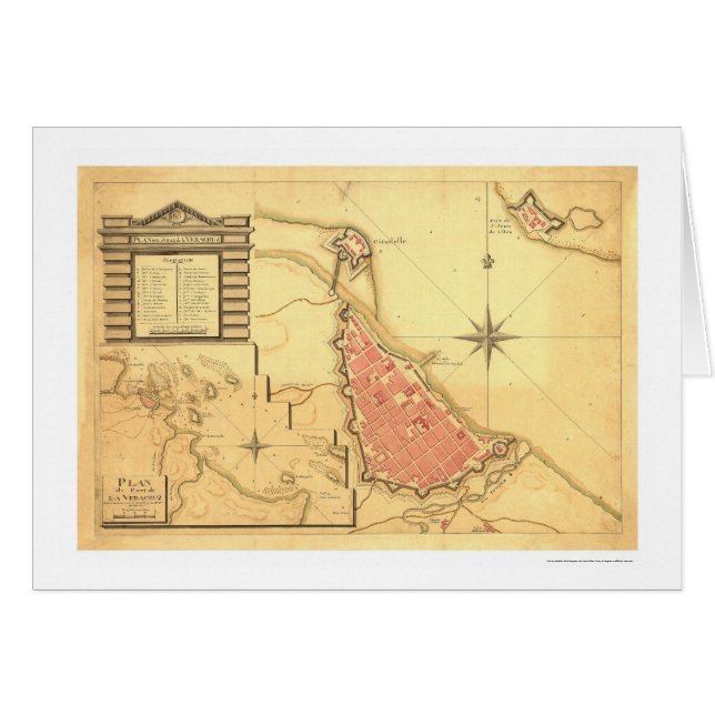 Karte von Veracruz, Mexiko durch G. de Bois 1798 (Vorderseite (Horizontal))