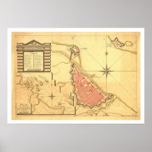 Karte von Veracruz, Mexiko, von G. de Bois 1798 Poster