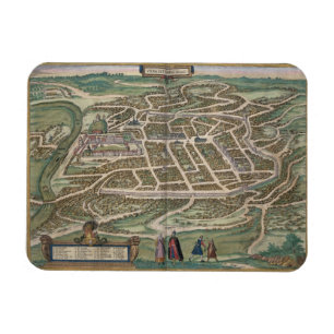 Karte von Vilnius, Litauen, von 'Civitates Orbis T Magnet