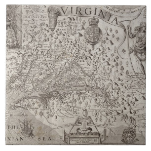 Karte von Virginia, entdeckt und durch Capta Fliese