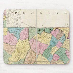 Karte von Virginia, Maryland und Delaware Mousepad