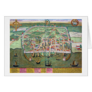 Karte von Visby, von "Civitates Orbis Terrarum"