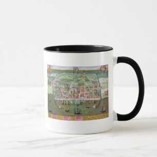Karte von Visby, von "Civitates Orbis Terrarum" Tasse