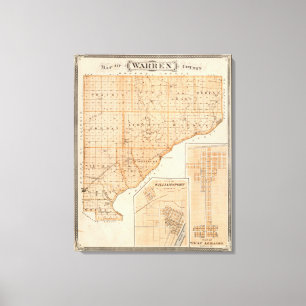 Karte von Waren County mit Plan vom Westlibanon Leinwanddruck