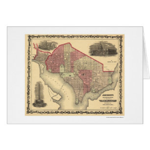 Karte von Washington DC und von Georgetown 1862