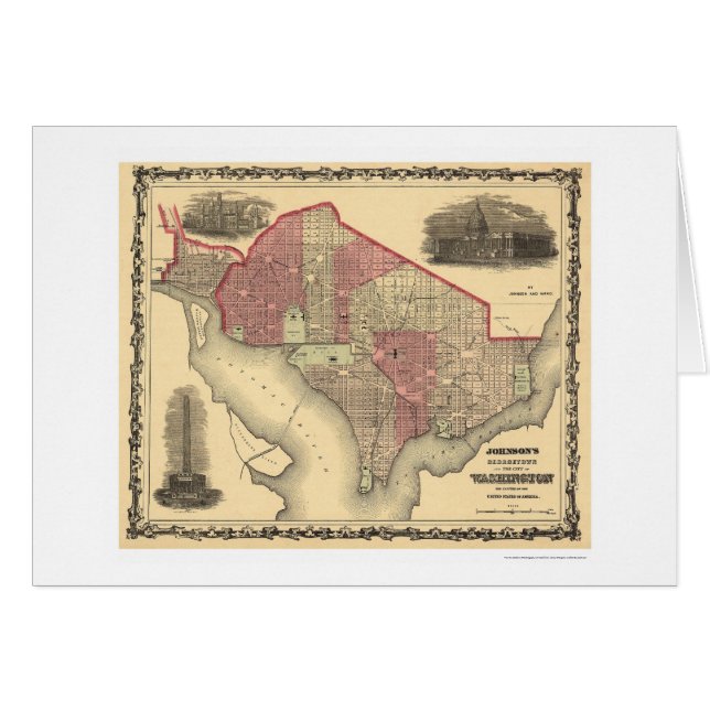 Karte von Washington DC und von Georgetown 1862 (Vorderseite (Horizontal))