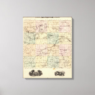 Karte von Waukesha County, Staat von Wisconsin Leinwanddruck