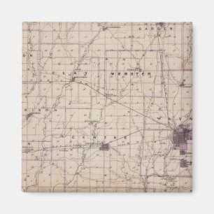 Karte von Wayne Landkreis 2 Magnet