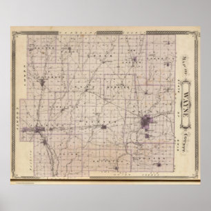 Karte von Wayne Landkreis 2 Poster