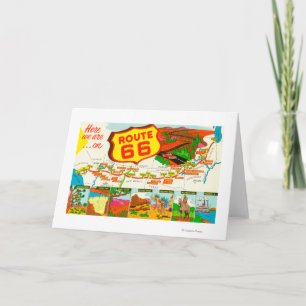 Karte von Weg 66 von Los Angeles zu Chicago