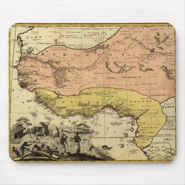 Karte von Westafrika 1743 Mousepad (Vorne)