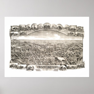 Karte von WestMedford, Massachusetts im Jahre 1897 Poster