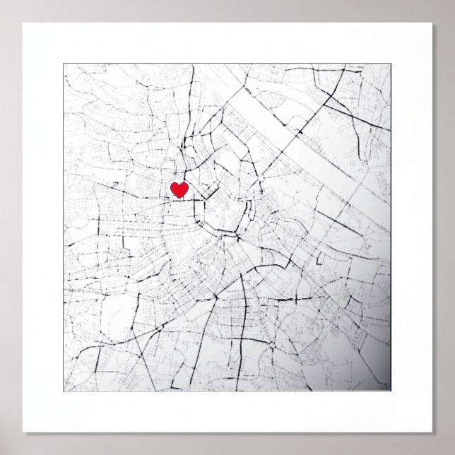 Karte von Wien, Österreich Moderne Elegante klassi Foliendrucke (Vorderseite)