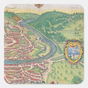 Karte von Wien Quadratischer Aufkleber