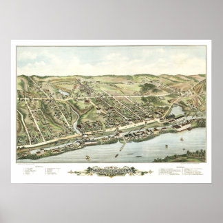 Karte von Windsor Locks, CT 1877 Poster