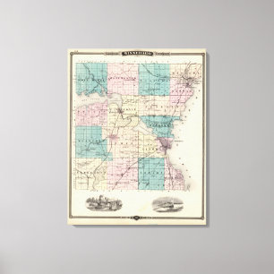 Karte von Winnebago County, Staat von Wisconsin Leinwanddruck