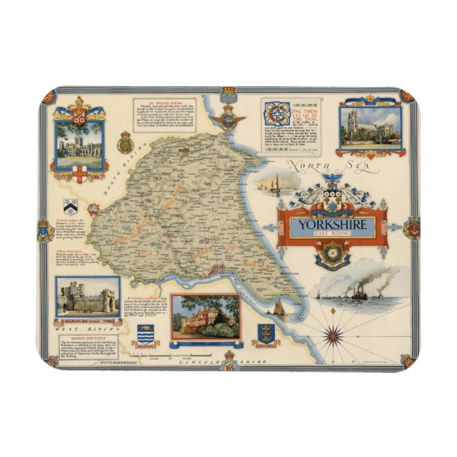 Karte von Yorkshire: East Riding Magnet (Horizontal)