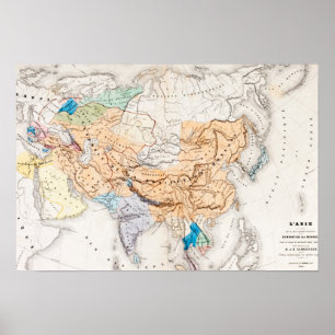 Karte von Zeit Asiens   von Kublai Khan Poster