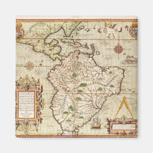 Karte von zentralem und von Südamerika Magnet