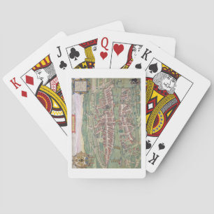 Karte von Zürich, von "Civitates Orbis Terrarum" Spielkarten