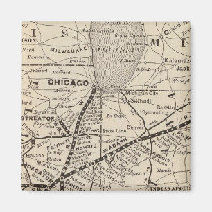 Karte Wabash Bahn Magnet