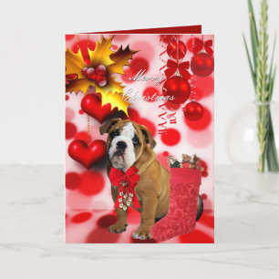 Karte Weihnachten Xmas Hund Welpe Herzen