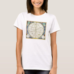 Karte, welche die Bewegung der Erde und der T-Shirt