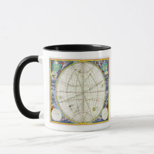 Karte, welche die Bewegung der Erde und der Tasse