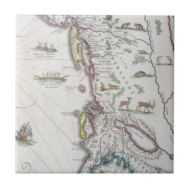 Karte, welche die Ostküste darstellt Fliese (Vorderseite)