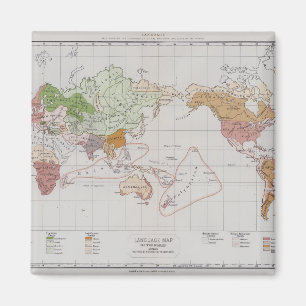 Karte, welche die Sprachen der Welt zeigt Magnet