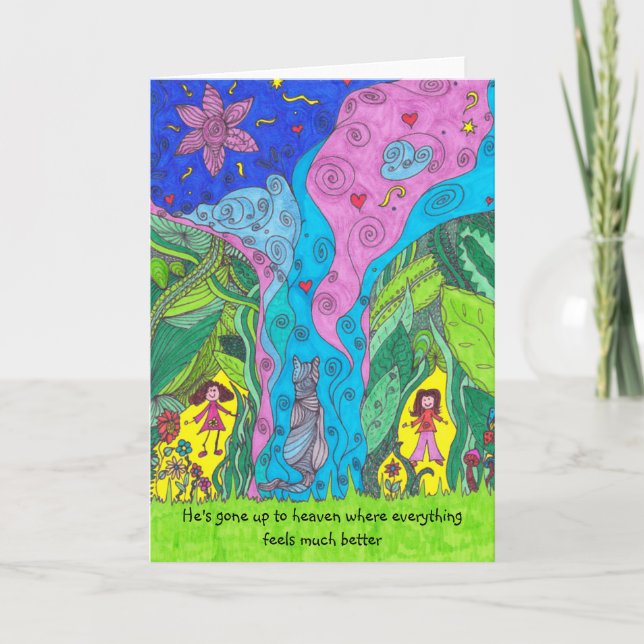 Karte - wenn die Katze stirbt - männlich (Vorderseite)