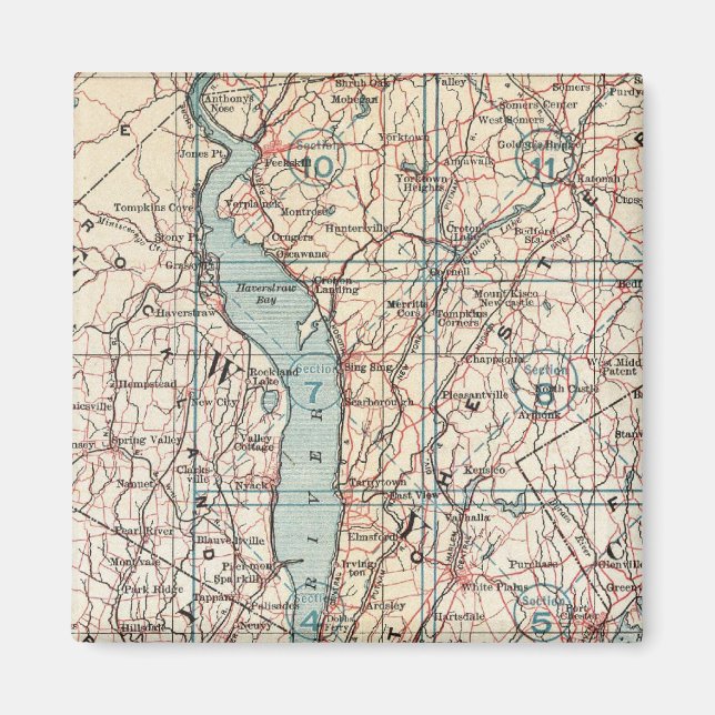 Karte Westchester Landkreis, New York Magnet (Vorne)