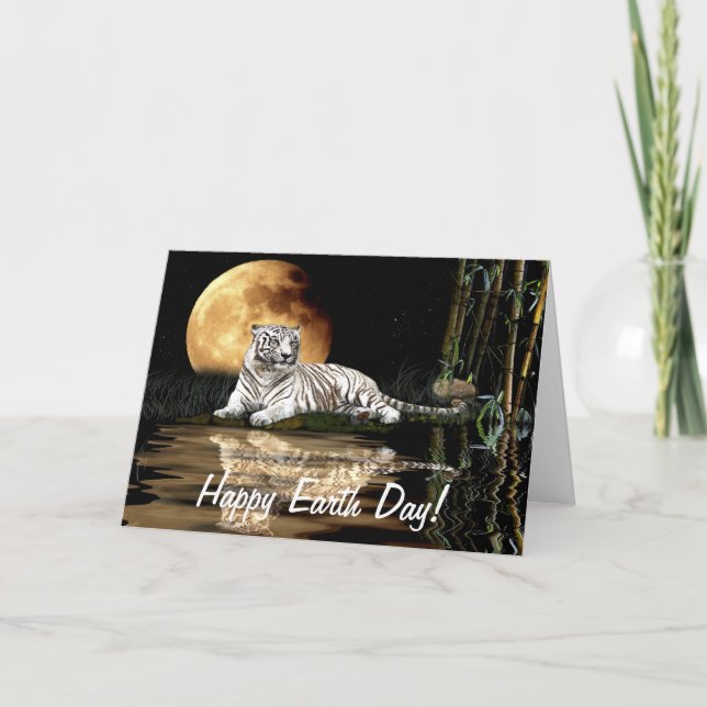 Karte "WHITE TIGER Earth Day gefährdete Arten" (Vorderseite)