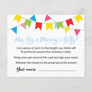KARTE Wie groß ist Mommys Bauch? Baby Shower Game