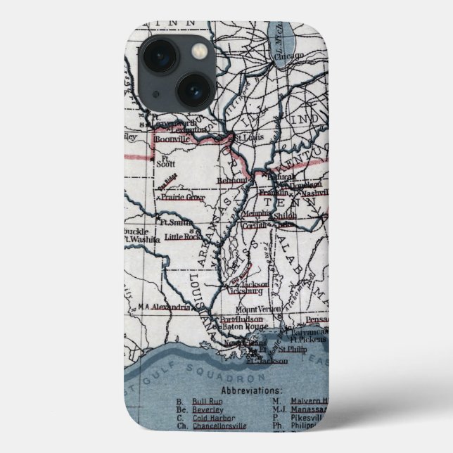 KARTE: ZIVILER Krieg, 1861 Case-Mate iPhone Hülle (Rückseite)