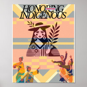 Karte zum Monat des indianischen Erbes Ehre Indi Poster