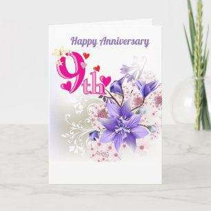 Karte zum neunten Hochzeitstag