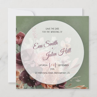 Karte zur Ankündigung des Hochzeitstermins mit her