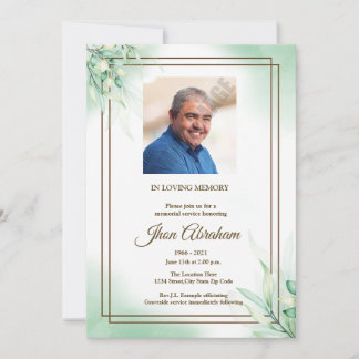 Karte zur Ankündigung von Blumenbeerdigungen